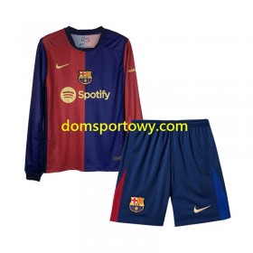 Koszulka FC Barcelona Dziecięcy Domowe Koszulki Piłkarskie 2024-2025 Długi Rękaw